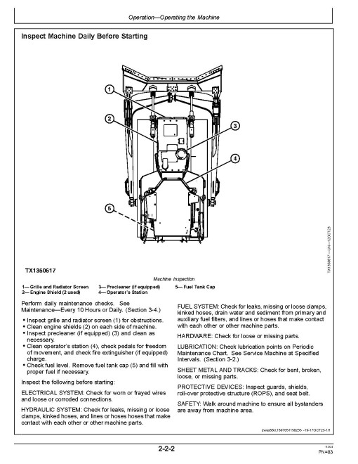 John Deere 950 P Crawler Dozers (SN. from CX07442) Operators Manual (OMT471397X019)