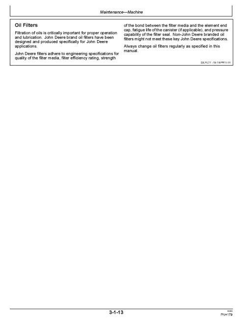 John Deere 160 P Crawler Excavators (PIN: from 1FF160PA_ _F_00001) Operators Manual (OMT473388X019)