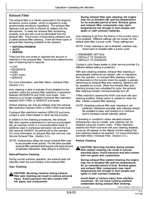 John Deere 620 P and 622 P Motor Graders (SN. from D_10524, L_10524) Operators Manual (OMT484862X019)