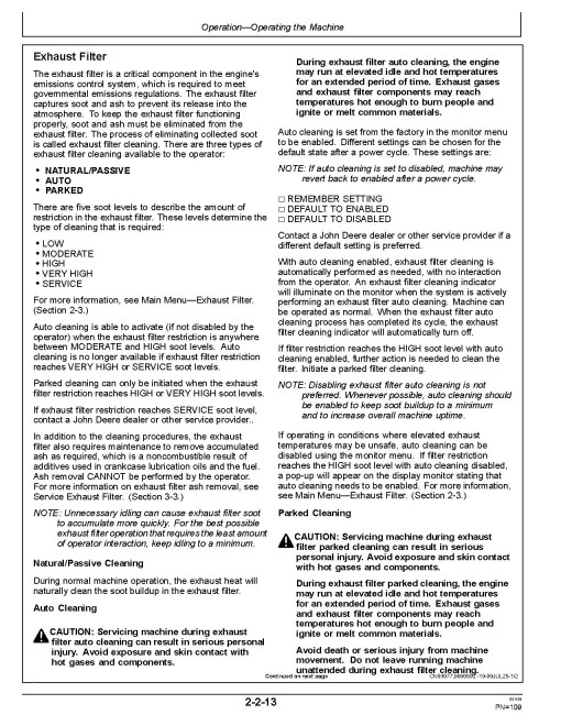 John Deere 870 P and 872 P Motor Graders (SN. from D_10524, L_10524) Operators Manual (OMT484865X019)