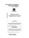 John Deere 75 P (PIN: from 1FF075PA_ _J_00001) and 85 P (PIN: from 1FF085PA_ _J_00001) Crawler Excavators Operators Manual (OMT487655X019)