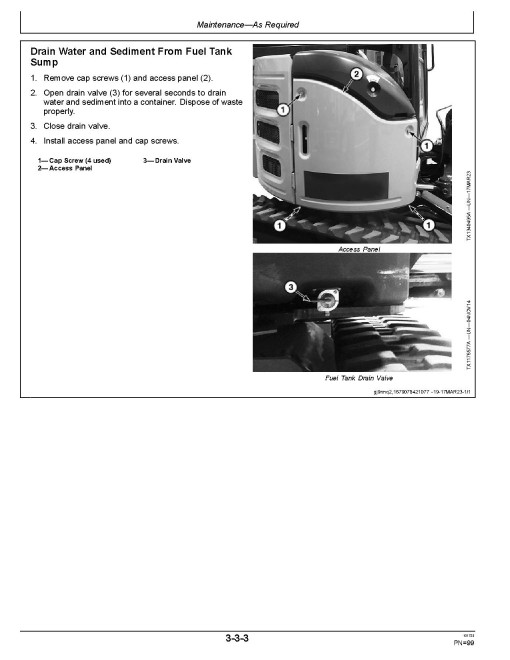 John Deere 26P Compact Excavators (Gen A, PIN: from 1FF026P A_ _K_00001) Operators Manual (OMT489505X019)
