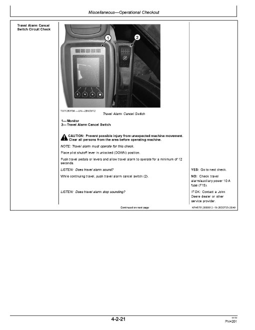 John Deere 50P Compact Excavators (PIN: from 1FF050PA_ _H_00001) Operators Manual (OMT489508X019)