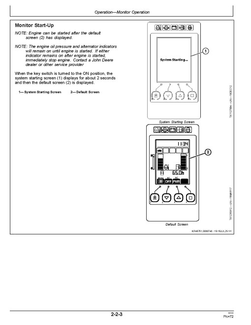 John Deere 60P Compact Excavators (PIN: from 1FF060P A_ _J_00001) Operators Manual (OMT489509X019)