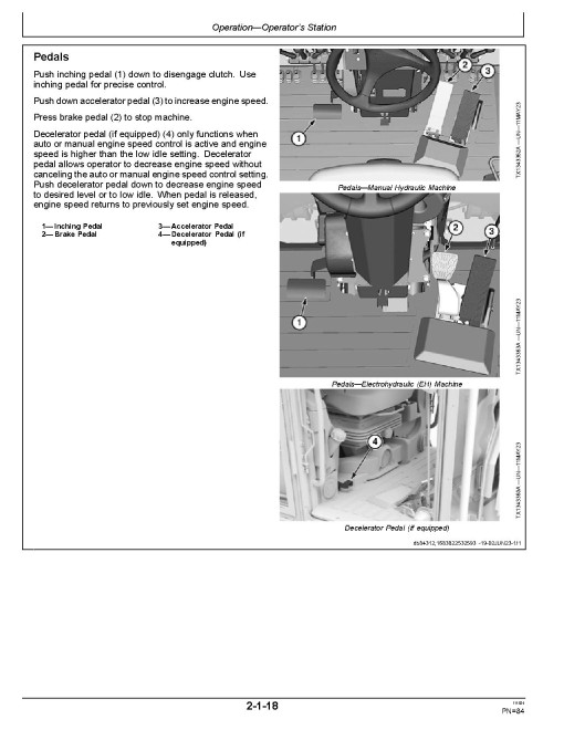 John Deere 670 P and 672 P Motor Graders (SN. from C_00001, D_00001) Operators Manual (OMT494131X019)
