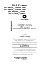 John Deere 250 P Crawler Excavators (SN. from C00001, D00001), PIN prefix 1F9 and 1BZ, Operators Manual (OMT499742X019)