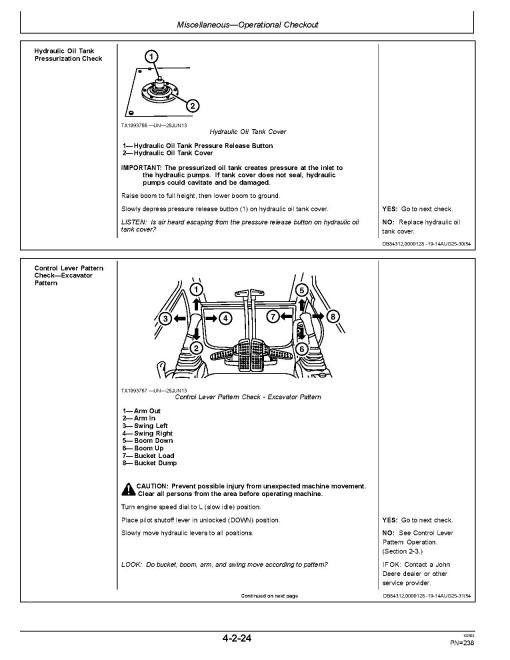 John Deere 350 P Crawler Excavators (SN:C000001-000033, from D000001), PIN prefix 1F9 and 1BZ, Operators Manual (OMT499743X019)