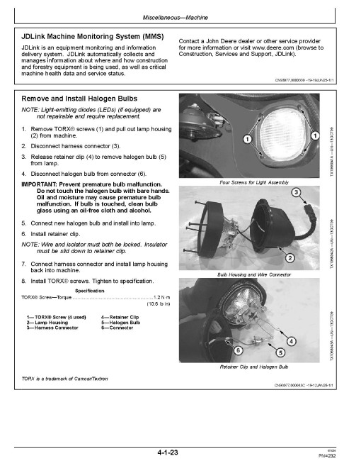 John Deere PL220 Pipelayer Ready Crawlers (PIN: from 1T0220PA_ _FX17486) Operators Manual (OMT530767X019)