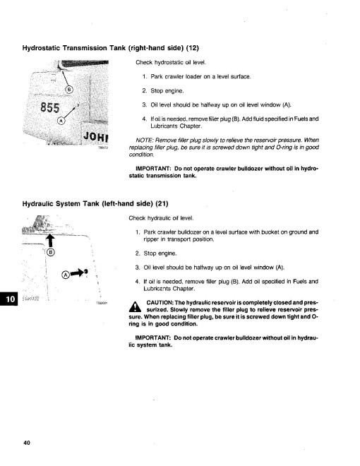 John Deere 850 (JD850) Crawler Dozers Operators Manual (OMT76787)