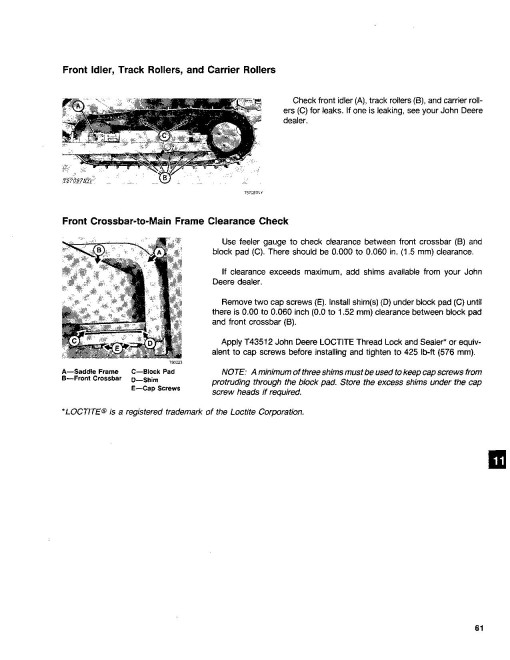 John Deere 850 (JD850) Crawler Dozers Operators Manual (OMT76787)