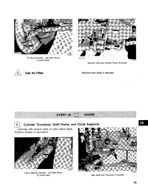 John Deere 770A, 770AH, 772A and 772AH Motor Graders (SN: from 500604) set of Operators Manuals (OMT82708)