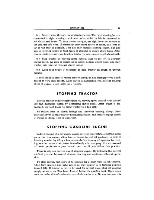 John Deere 40 Crawler Tractors (SN: from 062264) (North America) Operators Manual (OMT9555)
