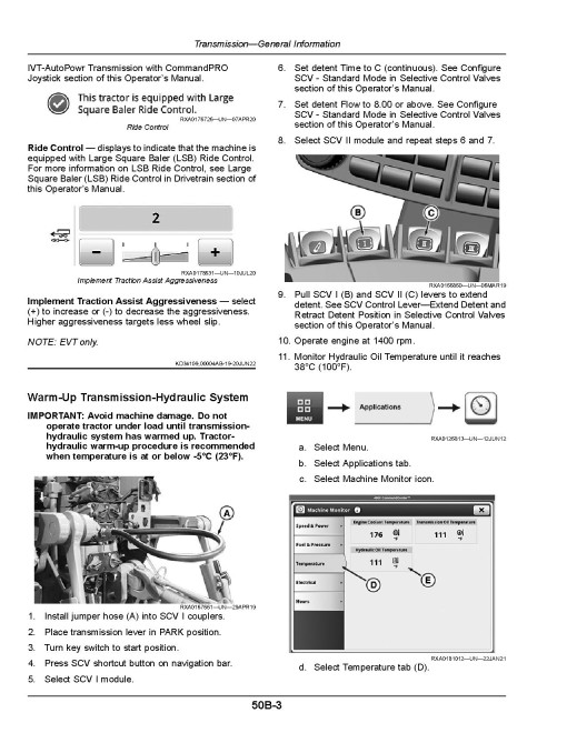 John Deere 8RX 310, 8RX 340, 8RX 370 and 8RX 410 Tracked Tractors (SN: 806001 - 808000, N.America) Operators Manual (OMTA28861)