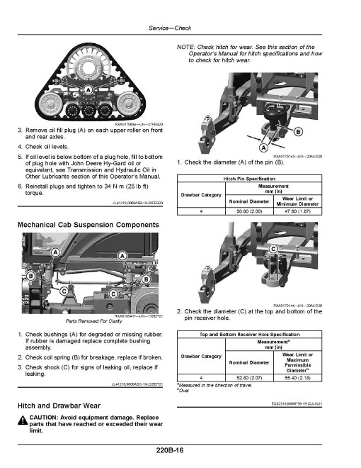 John Deere 8RX 310, 8RX 340, 8RX 370 and 8RX 410 Tracked Tractors (SN: 806001 - 808000, Export) Operators Manual (OMTA28874)