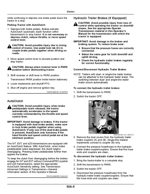 John Deere 8RX 310, 8RX 340, 8RX 370 and 8RX 410 Tracked Tractors (SN: 808001 - 810000, Europe) Operators Manual (OMTA30796)