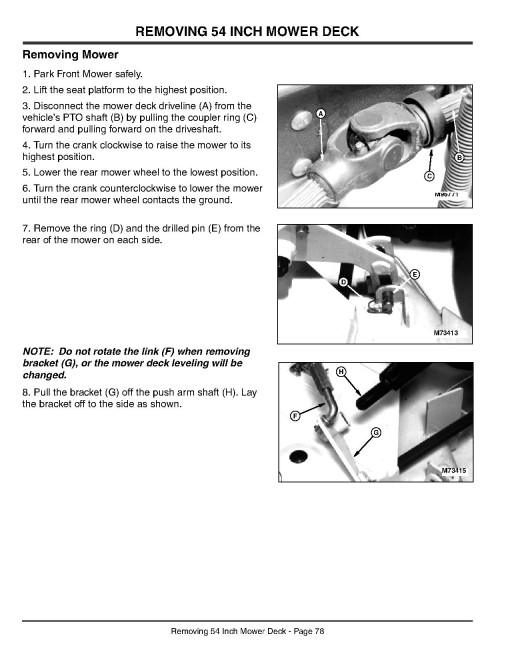 John Deere F735 Front Mowers (SN: from 010001) (Export Edition) Operators Manual (OMTCU12448)