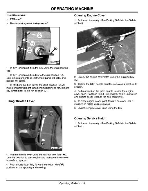 John Deere 1435 and 1445 Front Mowers (SN: 010001 - 020000) (Export Edition) Operators Manual (OMTCU13566)