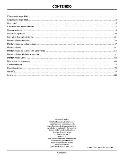 John Deere ProGator 2020A and 2030A Utility Vehicles (SN: 010001 - 050000) (North America) Operators Manual (OMTCU22309)