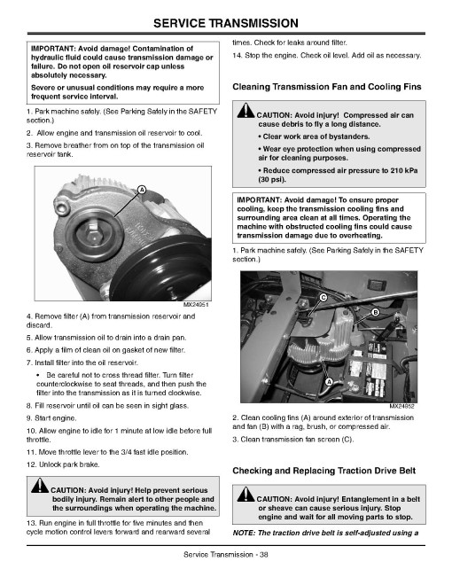 John Deere ZTrak Z510A and Z520A (SN from 014001) Zero-Turn Mowers (North America) Operators Manual (OMTCU26007)