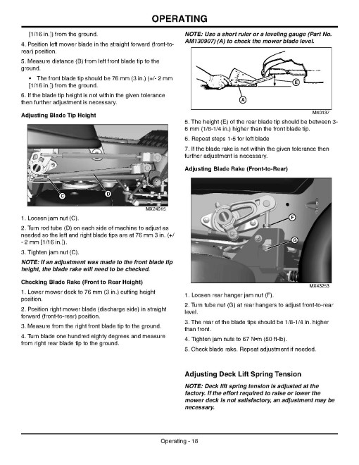 John Deere ZTrak Pro Z910A, Z920A, Z925A, Z930A, Z950A, Z960A, Z970A Zero-Turn Mowers (North America) Operators Manual (OMTCU27228E)