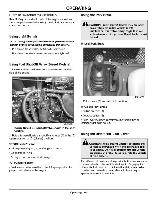 John Deere ProGator 2030A Utility Vehicles (SN: 045001 - 050000) (Export Edition) Operators Manual (OMTCU27974)