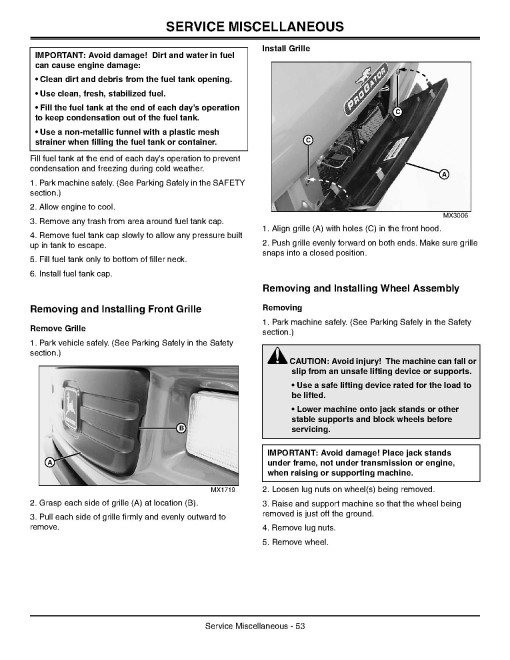 John Deere ProGator 2030A Utility Vehicles (SN: 045001 - 050000) (Export Edition) Operators Manual (OMTCU27974)