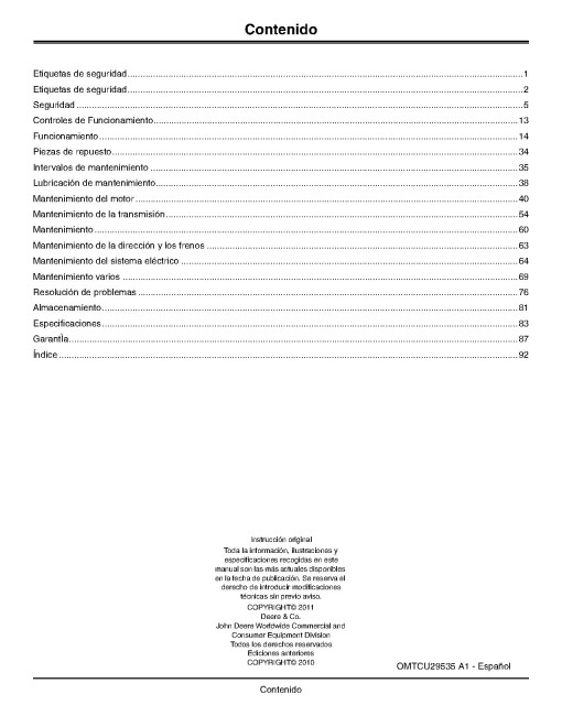 John Deere ProGator 2020A and 2030A Utility Vehicles (SN: 050001 - 060000) (North America) Operators Manual (OMTCU29535)
