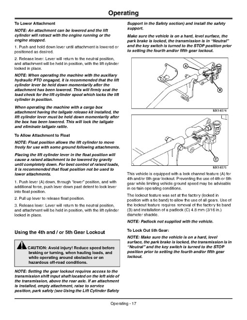 John Deere ProGator 2030A Utility Vehicles (SN: 050001 - 060000) (Export Edition) Operators Manual (OMTCU29780)