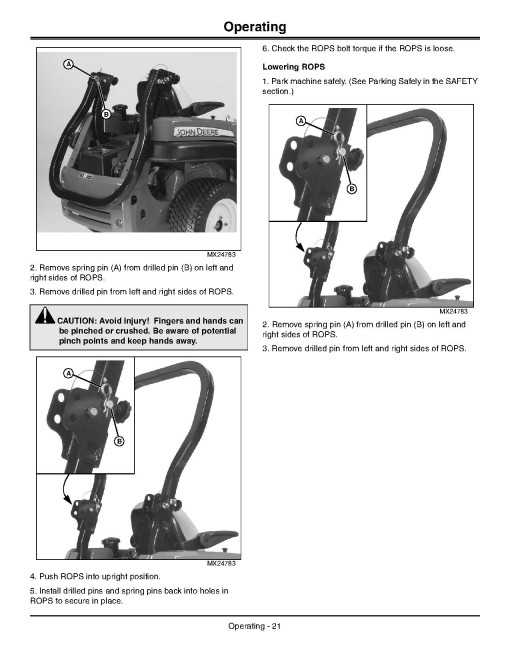 John Deere ZTrak Pro Z910A, Z920A, Z925A, Z930A, Z950A, Z960A and Z970A Zero-Turn Mowers (North America) Operators Manual (OMTCU30418E)