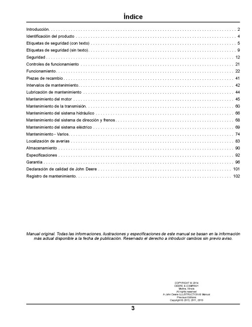 John Deere ProGator 2020A and 2030A Utility Vehicles (SN: 080001 - 085000) (North America) Operators Manual (OMTCU38792)
