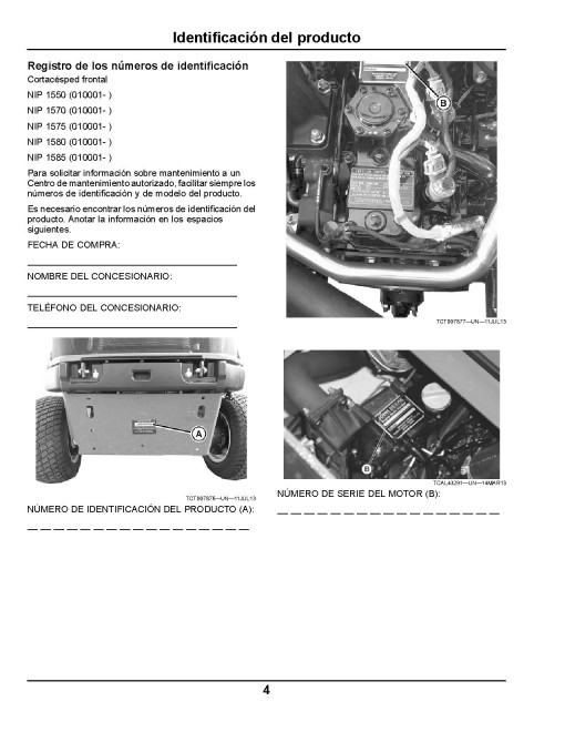 John Deere 1550, 1570, 1575, 1580 and 1585 TerrainCut Front Mowers (SN:010001-020000) (N.America) Operators Manual (OMTCU39307)