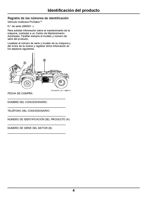John Deere ProGator 2020A and 2030A Utility Vehicles (SN: 085001 - 090000) (North America) Operators Manual (OMTCU39901)