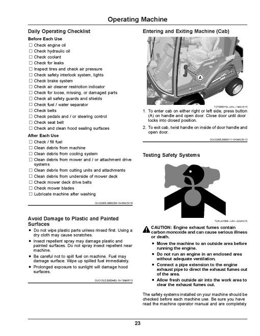John Deere 1550, 1570, 1575, 1580 and 1585 TerrainCut Front Mowers (SN:020001-040000) (Export) Operators Manual (OMTCU40059)