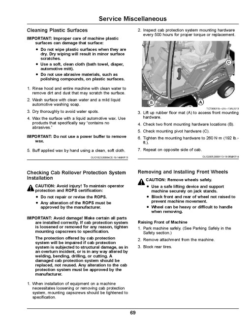 John Deere 1550, 1570, 1575, 1580 and 1585 TerrainCut Front Mowers (SN:020001-040000) (Export) Operators Manual (OMTCU40059)