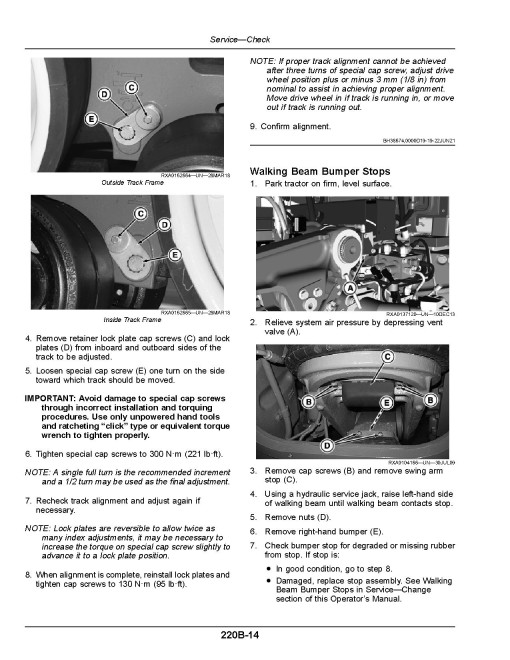 John Deere 8RT 310, 8RT 340, 8RT 370 and 8RT 410 Tracked Tractors (SN: 935001 - 936000, N.America) Operators Manual (OMTR140851)