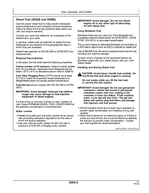 John Deere 3025E and 3038E Compact Utility Tractors (SN: from RS000001, MY2025-2026, Europe) Operators Manual (OMTR145984)