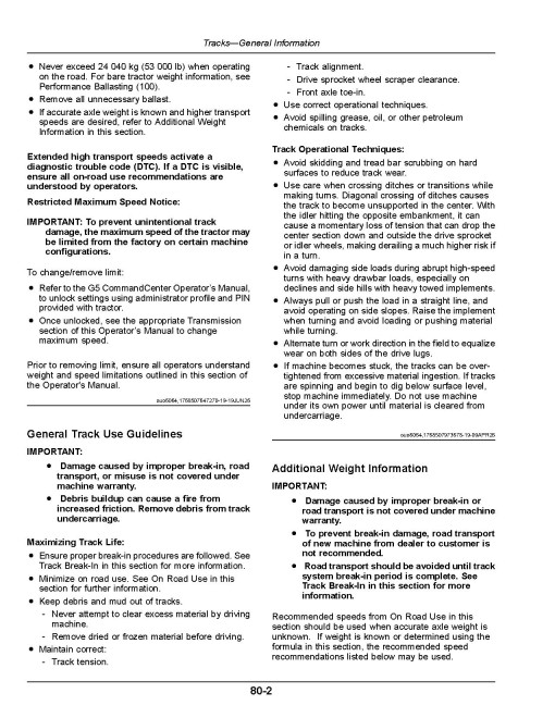 John Deere 8RX 310, 8RX 340, 8RX 370 and 8RX 410 Tracked Tractors (SN: from 814001, Export) Operators Manual (OMTR154091)