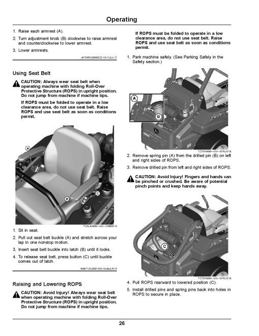 John Deere ZTrak Pro Z994R (SN: 010001-030000) Zero-Turn Diesel Mowers (Export Edition) Operators Manual (OMUC10114)