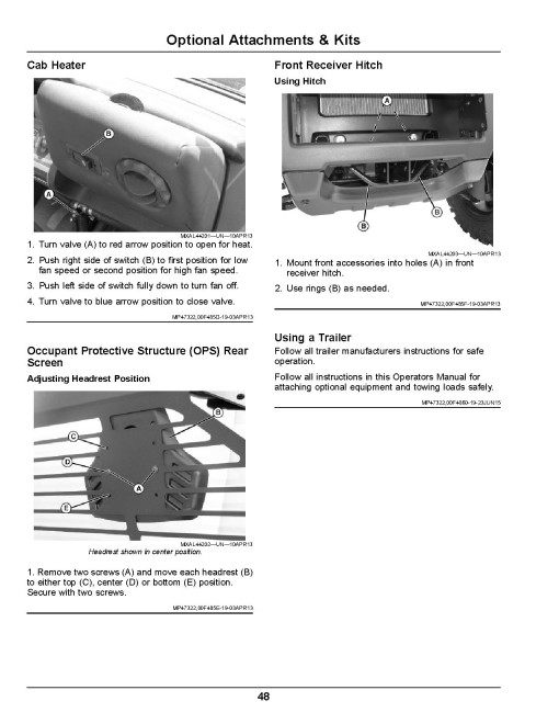 John Deere HPX815E Gator Utility Vehicles (SN: 010001 - 020000) (Export Edition) Operators Manual (OMUC12667)