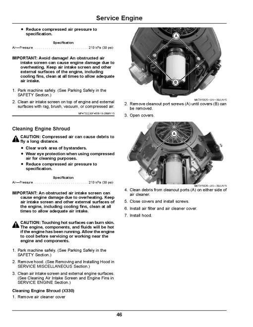 John Deere X330, X350, X354, X370, X380, X384, X390, X394 (SN:050001-070000) Lawn Tractors (N.America) Operators Manual (OMUC13305)