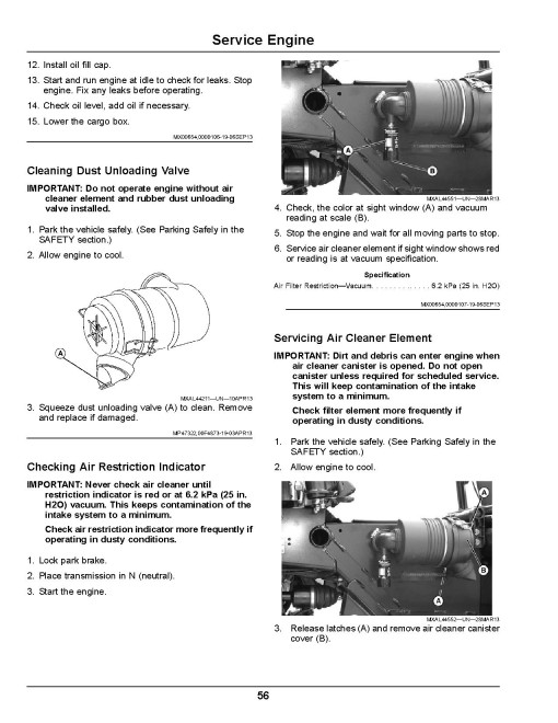 John Deere XUV855M S4 Gator Utility Vehicles (SN: 010001 - 020000) (North America) Operators Manual (OMUC14275)