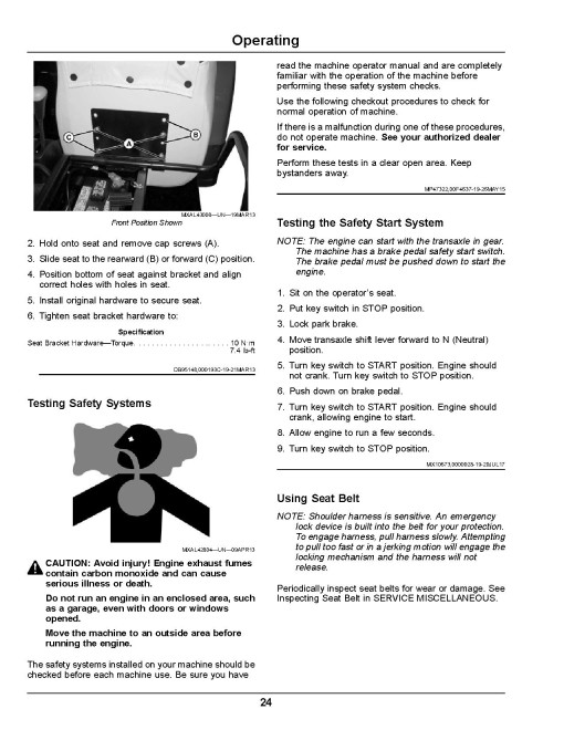 John Deere M-Gator A3 Utility Vehicles (SN: from 110001) (North America) Operators Manual (OMUC14276)