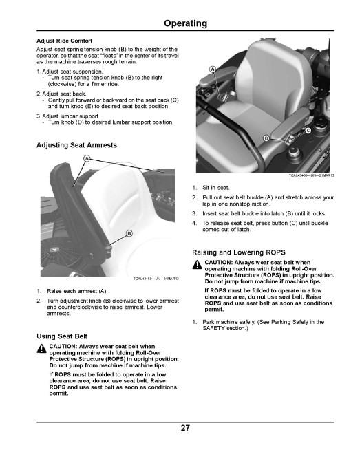 John Deere ZTrak Pro Z915B, Z920M/R, Z930M/R, Z950M/R, Z960R, Z970R Zero-Turn Mowers (North America) Operators Manual (OMUC15069E)