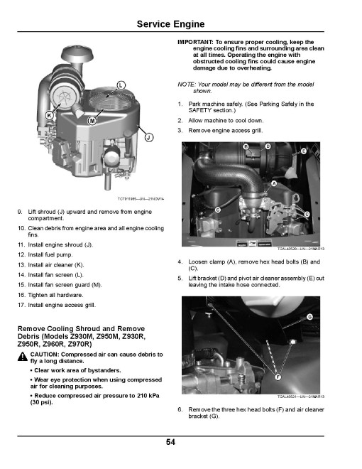 John Deere ZTrak Pro Z915B, Z920M/R, Z930M/R, Z950M/R, Z960R, Z970R Zero-Turn Mowers (North America) Operators Manual (OMUC15069E)