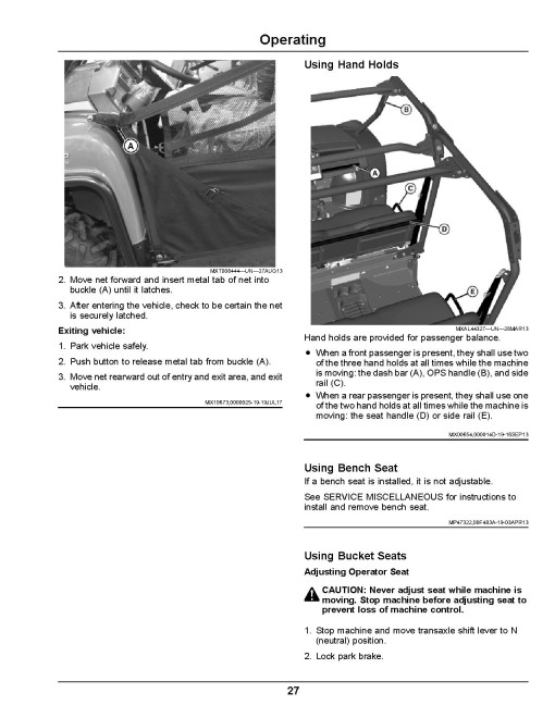 John Deere XUV855M S4 Gator Utility Vehicles (SN: 010001 - 020000) (Export Edition) Operators Manual (OMUC15354)