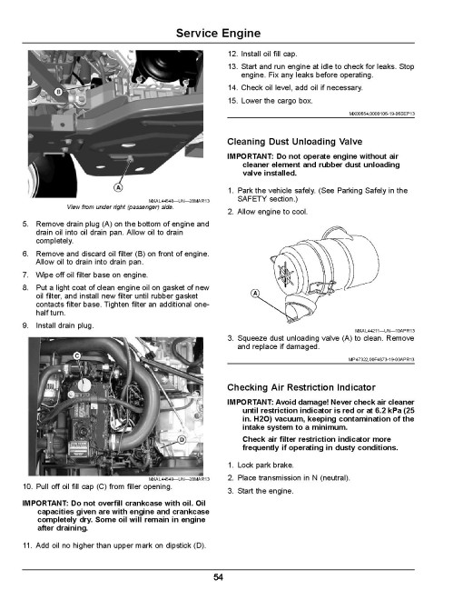 John Deere XUV855M S4 Gator Utility Vehicles (SN: 010001 - 020000) (Export Edition) Operators Manual (OMUC15354)