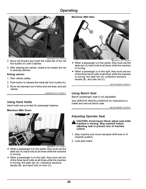 John Deere XUV835E, XUV835M, XUV835R Gator Utility Vehicles (SN:010001-030000) (California Edition) Operators Manual (OMUC15807)