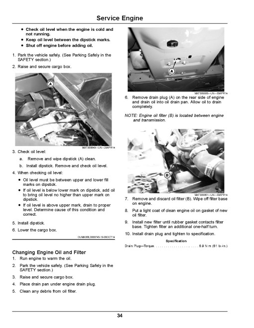 John Deere TS 4x2 Gator Utility Vehicles (SN: 130001 - 140000) (North America) Operators Manual (OMUC16253)
