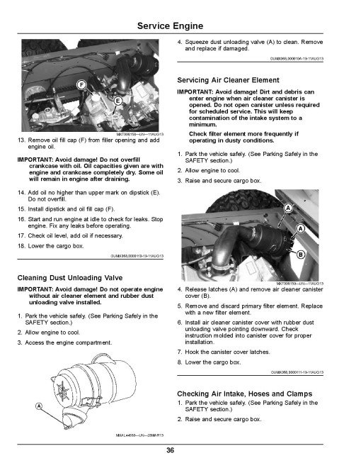 John Deere TH 6x4 Gas Gator Utility Vehicles (SN: 130001 - 150000) (North America) Operators Manual (OMUC16256)