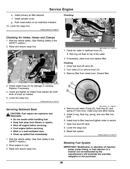 John Deere TH 6x4 Diesel Gator Utility Vehicles (SN: 130001 - 140000) (Export Edition) Operators Manual (OMUC16268)